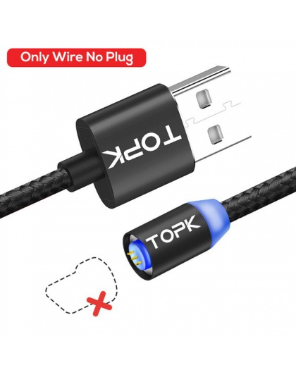 TOPK RLine3 LED magnetyczny micro USB kabel do Samsung Xiaomi Huawei telefonów komórkowych z systemem Android szybkie ładowanie 