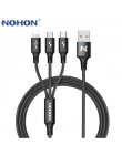 Oryginalny NOHON 3 w 1 kabel USB do iPhone 8X7 6 6 S Plus 5 5S Samsung Xiaomi lenovo 2 w 1 Micro typ C szybkie kable do ładowani