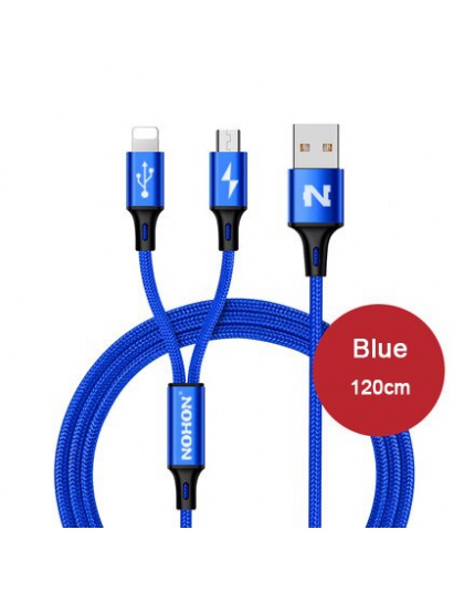 Oryginalny NOHON 3 w 1 kabel USB do iPhone 8X7 6 6 S Plus 5 5S Samsung Xiaomi lenovo 2 w 1 Micro typ C szybkie kable do ładowani