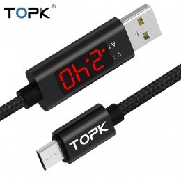 TOPK 3A (Max) napięcia i prądu Nylon pleciony aluminiowa obudowa Micro USB kabel do Samsung Xiaomi Huawei HTC
