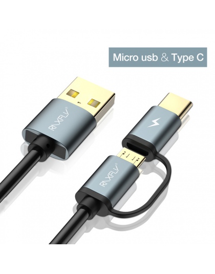 RAXFLY kabel USB 2 w 1 szybkie ładowanie 3.0 Micro USB typu C kabel do Samsung S9 uwaga 9 8 wiosna szybka ładowarka drutu dla Hu