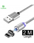 FLOVEME 1 M 2 M LED magnetyczny kabel USB Micro USB/typ C/dla Apple iPhone X XS Max kabel magnetyczny do ładowania do Samsung Xi