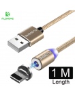 FLOVEME 1 M 2 M LED magnetyczny kabel USB Micro USB/typ C/dla Apple iPhone X XS Max kabel magnetyczny do ładowania do Samsung Xi