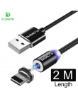 FLOVEME 1 M 2 M LED magnetyczny kabel USB Micro USB/typ C/dla Apple iPhone X XS Max kabel magnetyczny do ładowania do Samsung Xi