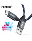 FONKEN kabel USB typu C typu C na USB A szybka ładowarka kabel 2128AWG 2.4A szybkie ładowanie danych odwracalny kabel USB C kabe