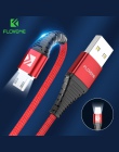 FLOVEME LED Micro USB kabel do Samsung S7 S6 krawędzi 1 m oświetlenie USB do ładowania danych ładowarka kabel do Xiaomi Redmi 4X