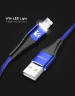 FLOVEME LED Micro USB kabel do Samsung S7 S6 krawędzi 1 m oświetlenie USB do ładowania danych ładowarka kabel do Xiaomi Redmi 4X