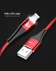 FLOVEME LED Micro USB kabel do Samsung S7 S6 krawędzi 1 m oświetlenie USB do ładowania danych ładowarka kabel do Xiaomi Redmi 4X