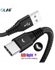 OLAF światła LED kabel USB typu C do jeden Plus 6 5 t USB C szybkie ładowanie ładowarka kabel do samsung Galaxy S9 S8 Plus Xiaom