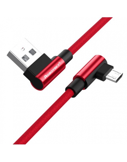 2.4A Micro kabel USB 90 stopni szybki kabel do ładowania nylonowy warkocz telefon komórkowy USB kabel do transmisji danych dla S