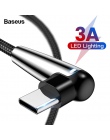 Baseus kabel USB typu C 90 stopni USB-C ładowarka szybkie ładowanie USBC typu c kabel do Samsung S10 S9 s8 Oneplus 6 t 6 Xiao mi