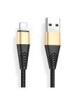ROCK Metal Led podświetlany kabel USB dla iPhone Xs MAX Xr X 8 7 6 6 s Plus szybki ładowania dla iPad 100 CM 200 CM 50 CM szybka