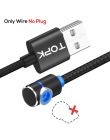 TOPK AM30 1 m i 2 m 90 stopni L typ kabel magnetyczny USB typu C Nylon pleciony wskaźnik LED typu C kabel do urządzeń USB C