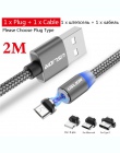 USLION 2 M szybkie ładowanie kabel magnetyczny Micro USB typu C ładowarka do telefonu iPhone XS X XR 8 7 Samsung S10 9 magnes te