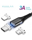 KUULAA magnetyczny micro USB kabel USB C szybkie adapter do ładowarki dla iPhone Xiaomi Huawei ładowarka magnes szybki ładowania