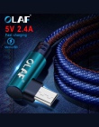 OLAF 2 m mikro kabel USB 90 stopni szybka ładowarka kabel do Huawei dla Xiaomi przewód USB Micro danych kabel do Androida telefo