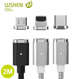 WSKEN Mini 2 kabel magnetyczny USB typu C magnetyczny kabel do ładowania dla iPhone QC 2.0 szybkie ładowarka Micro USB kabel USB