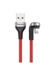 Baseus na kabel USB dla iPhone Xs Max XR 2.4A łokcia zielona dioda LED szybki kabel do ładowania dla iPhone X 8 7 6 6 s Plus z s