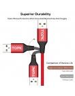 TOPK kabel Micro USB szybkie ładowanie Ultra wytrzymałego nylonu pleciony aluminiowa obudowa do synchronizacji danych kabel do X