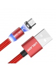 USLION LED magnetyczny kabel USB magnes Plug & kabel USB typu C i Micro USB kabel do Samsung Xiaomi dla iPhone X 8 7 szybkie ład