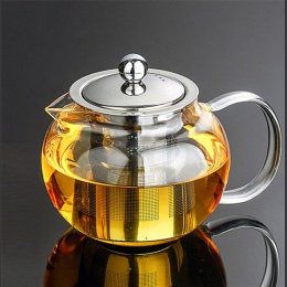 Dzbanek do parzenia herbaty szklany żeliwny nierdzewny przezroczysty nowoczesny kuchenny modny