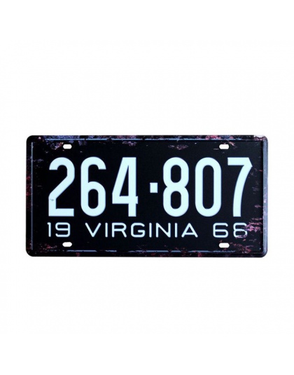 2019 w stylu Vintage metalowa plakietka emaliowana samochodowe numer tablicy rejestracyjnej Shabby Chic tablica ścienna plakat B