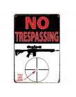 Człowiek Cave dekoracje ścienne ostrzeżenie niebezpieczeństwo No Trespassing pistolet metalowe tabliczki Alert nadzoru wideo str