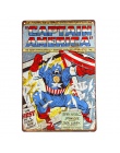 SuperHero Batman Wolverine Iron Man kapitan ameryka Vintage wystrój domu metalowe plakietki emaliowane Hotel muzyki Bar restaura