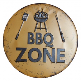 Dekoracyjne okrągłe metalowe tabliczki emaliowane plakietki w stylu retro przedstawiające bbq piwo pizze do restauracji kawiarni