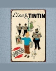 Tintin film animowany plakietka emaliowana metalowa płyta żelaza malarstwo ścienne dla dzieci pokój Bar kawiarnia domu sztuki rz