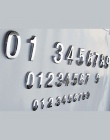 Sprzedaż 1 pc 5 cm 3D cyfry 0-9 numer naklejki tabliczka znak Hotel srebrzysty drzwi numer płytki nazębnej nowoczesne pozłacane 