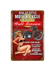 Vintage Home Decor garażu metalowe tabliczki Pin Up Girl plakat samochód motocykl samolot samolot z Sexy Lady tablica dekoracyjn