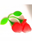 1 Pc piękny wielokrotnego użytku bezpieczne silikonowe czerwone truskawki do herbaty w kształcie worek na liście uchwyt na herba