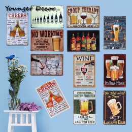 Cheeers i picia wina od piwa plakat na ścianie 20*30 CM metalowe znaki Pub Bar Club domu płyty dekoracyjne wall Art Craft YA061