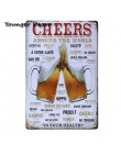 Cheeers i picia wina od piwa plakat na ścianie 20*30 CM metalowe znaki Pub Bar Club domu płyty dekoracyjne wall Art Craft YA061