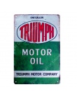 Głosowanie Mobil Triumph Castrol GTX olej silnikowy metalowe tabliczki w stylu Vintage cyny plakat Decor dla Pub Bar garażu nakl