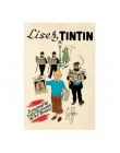 Przygody tintina i pies Cartoon Movie malarstwo plakat w stylu Vintage Home Bar dekoracje ścienne metalowe tabliczki dla Dropshi