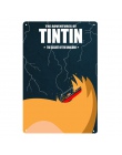 Przygody tintina i pies Cartoon Movie malarstwo plakat w stylu Vintage Home Bar dekoracje ścienne metalowe tabliczki dla Dropshi
