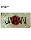 Flaga japonii tablicy rejestracyjnej Decor Metal płyta samochód numer plakietka emaliowana Bar Pub Cafe Home Decor metalowe znak