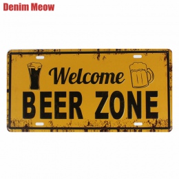 Zapraszamy piwa strefy znaki na metalowej blaszce w stylu vintage samochodów Bar garażu Cafe Decor obraz ścienny plakat artystyc