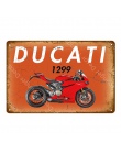 W stylu Vintage motocyklowe metalowe tabliczki plakat na ścianie Ducati silnika płytki nazębnej Wall Art malarstwo antyczne Retr