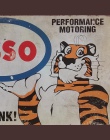 Neon metalowy znak Retro Esso tygrys wystrój cyny tablica ChicGasoline płyta amerykański styl klasyczny samochód garażu prostoką