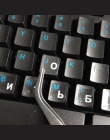 RussianTransparent klawiatura naklejki rosja układ alfabet białe litery na Laptop Notebook komputer PC