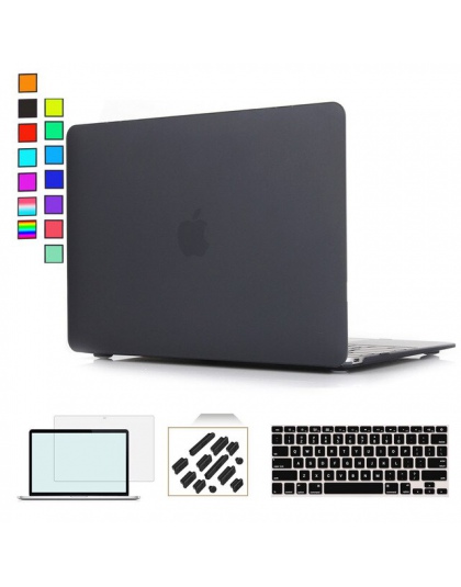 Kryształ \ matowy miękki w dotyku twarde etui do Apple Macbook Air Pro Retina 11 12 13 15 torba na laptopa dla nowego MacBook Ai