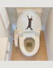 Koty 3D naklejki ścienne naklejki na toaletę widok na dziurę żywe psy łazienka dekoracje do domu zwierząt etykiety winylowe Art 