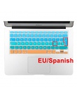 Euro hiszpański angielski rosji wody odporne na kurz klawiatura pokrywa dla macbook air 13 protector stopniowa zmiana kolorów pr