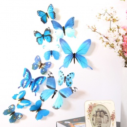 12 par 3D dekoracje domu DIY naklejki ścienne naklejki dekoracja domowa z motylem pokoju dekoracje pokojowe nowe naklejki ścienn