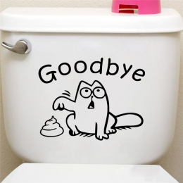 Śmieszne czarny kot deska klozetowa naklejki ścienne łazienka zbiornika samochodu okno wystrój domu cartoon zwierząt pożegnać si