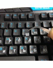 Rosyjski przezroczysta klawiatura naklejki rosja układ alfabet białe litery do komputera PC Laptop