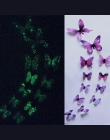 12 sztuk Luminous świecić w ciemności motyl projekt naklejka magnetyczny magnes przyklejania 3D podwójne pióro motyl lodówka nak